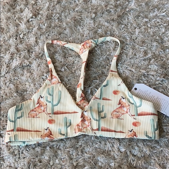 Boys + Arrows Cactus and Fox Print Bikini Top - Picture 4 of 11